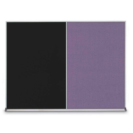 United Visual Products Triple Door Radius Corkboard, 72"X36", W UV8005-WHITE-COBACC